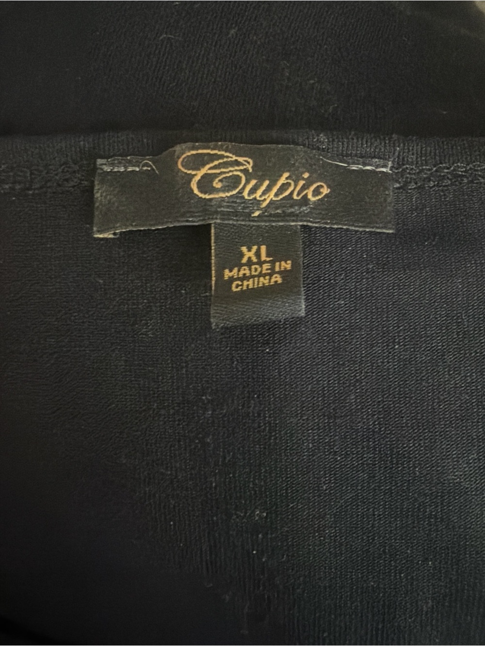Cupio Black & Gold Metallic Scoop Neck Long Sleeve Top Women’s Size XL - Picture 5 of 5